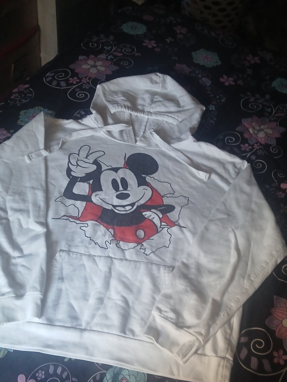 Disney White Hoodie with Mickey Mouse Graphic